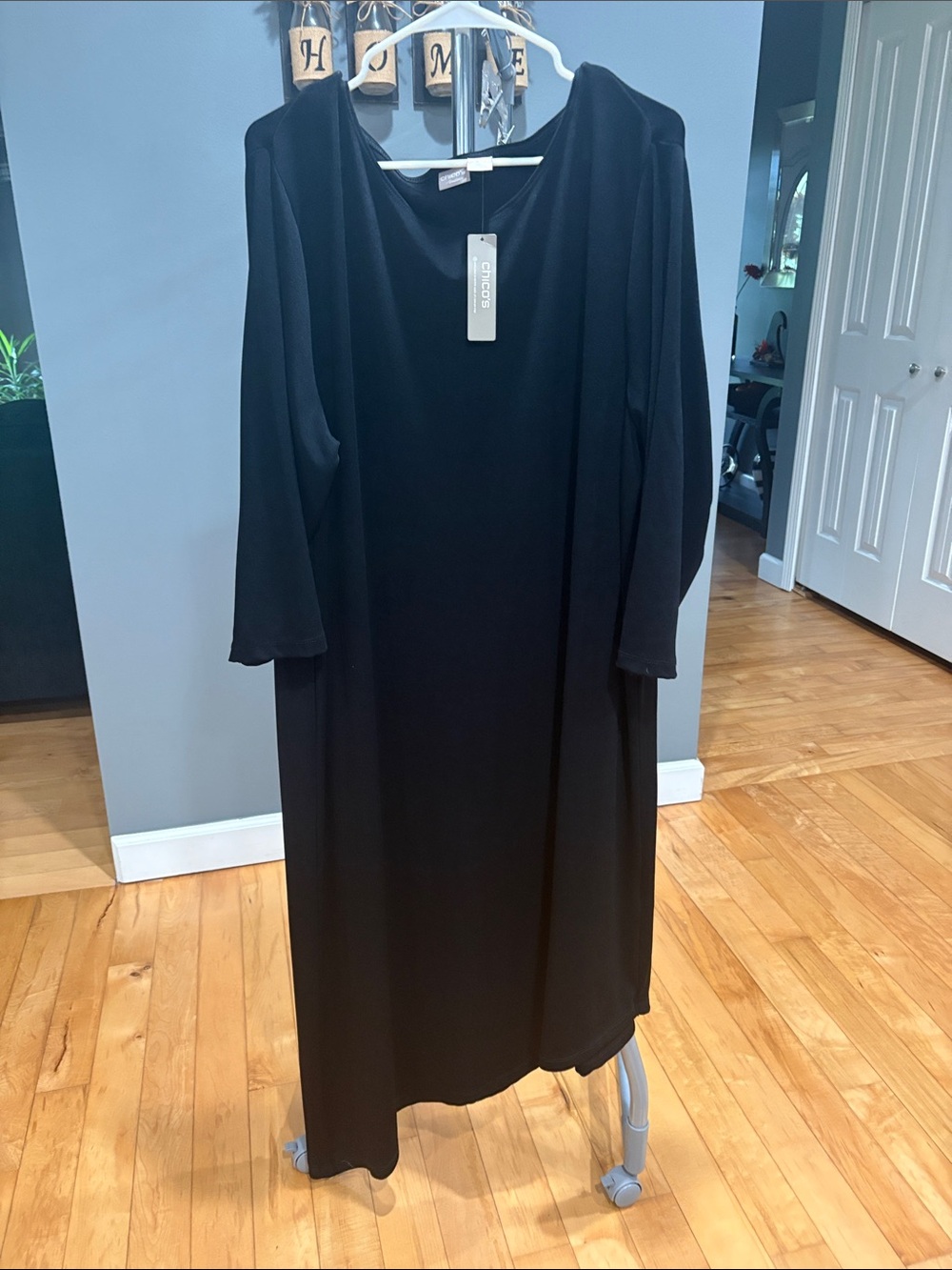 Chico's Black Maxi Dress with Long Sleeves
